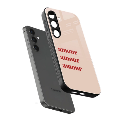 Amore Bliss sleek samsung galaxy s25 cover with tempered glass back and TPU edges