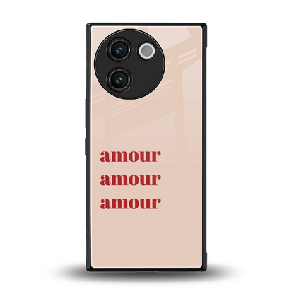 Amore Bliss back phone cover | glass case for vivo v30e