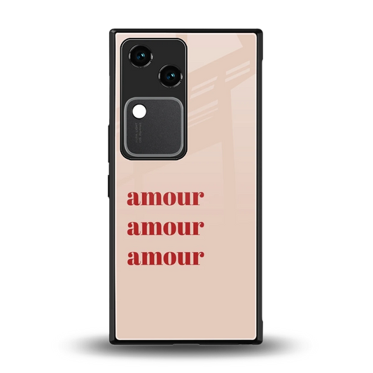 Amore Bliss back phone cover | glass case for vivo v30