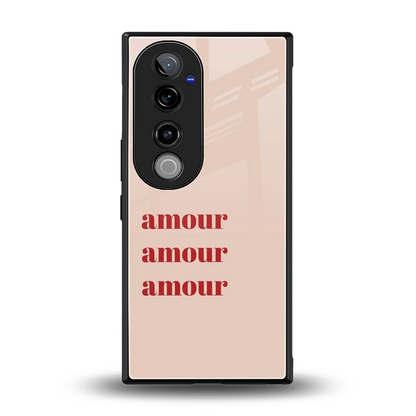 Amore Bliss back phone cover | glass case for vivo v40 pro