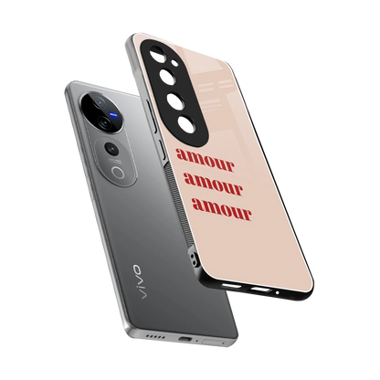 Amore Bliss sleek vivo v40 pro cover with tempered glass back and TPU edges