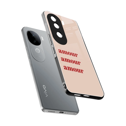 Amore Bliss sleek vivo v40e cover with tempered glass back and TPU edges