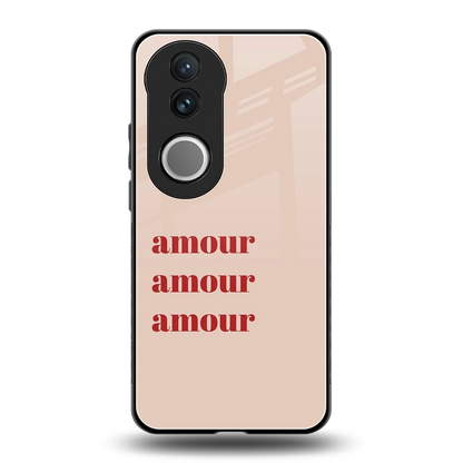 Amore Bliss back phone cover | glass case for vivo v50