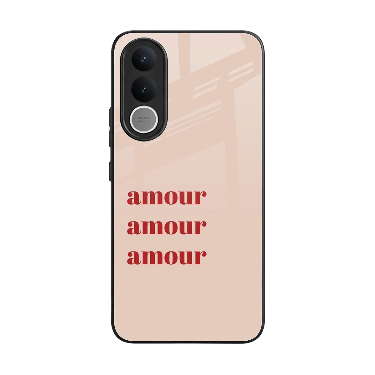 Amore Bliss back phone cover | glass case for vivo v70 fe