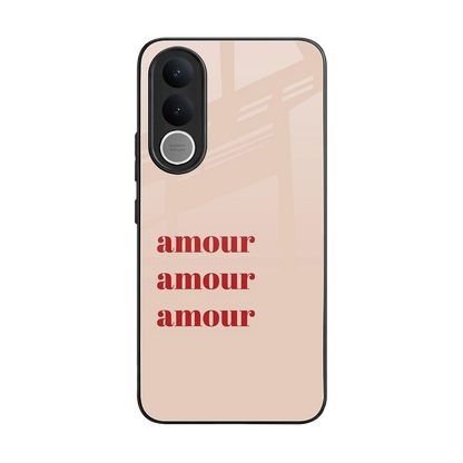 Amore Bliss back phone cover | glass case for vivo v70 fe