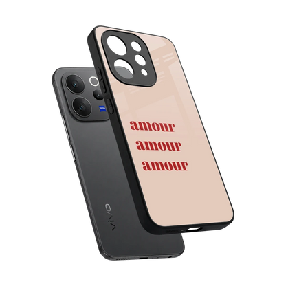 Amore Bliss sleek vivo v70 elite cover with tempered glass back and TPU edges