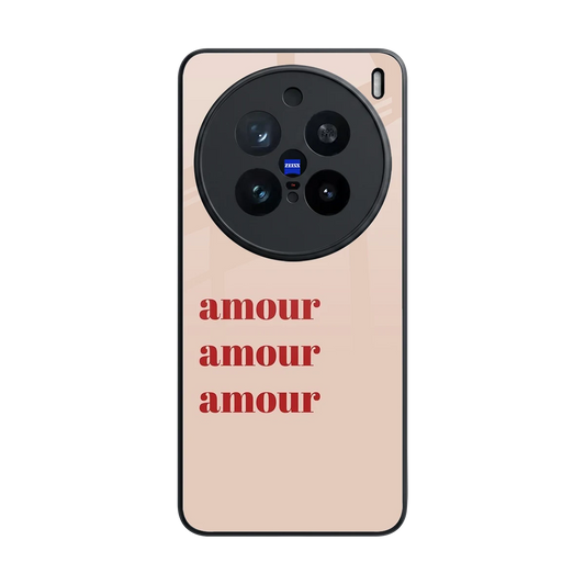 Amore Bliss back phone cover | glass case for vivo x200 pro