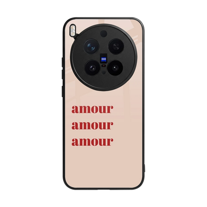 Amore Bliss back phone cover | glass case for vivo x300 pro