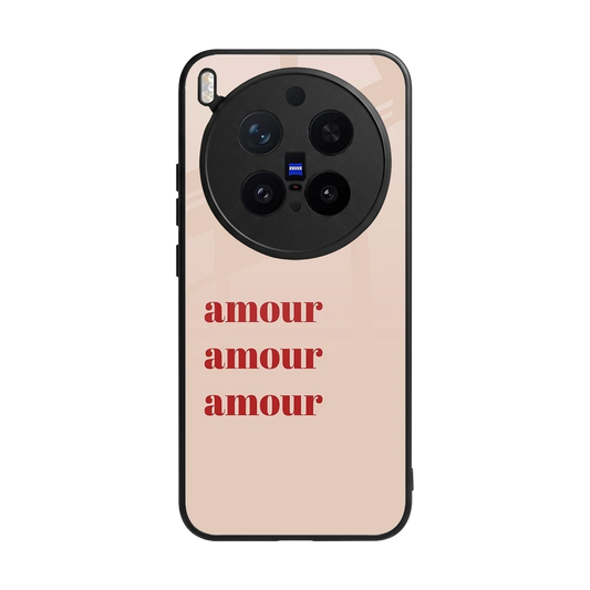 Amore Bliss back phone cover | glass case for vivo x300 pro