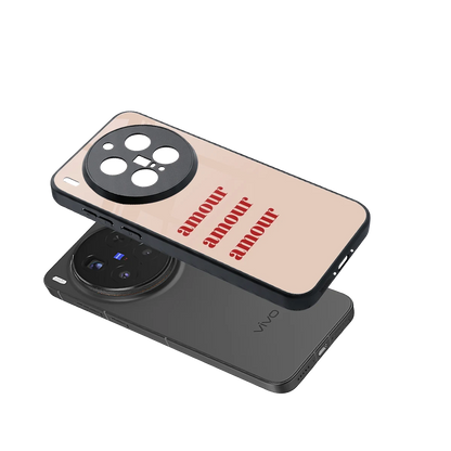 Amore Bliss sleek vivo x300 pro cover with tempered glass back and TPU edges