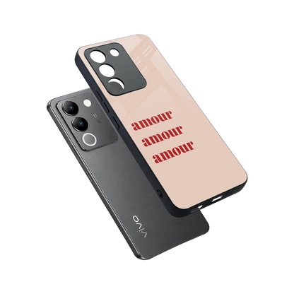 Amore Bliss sleek vivo y200 5g cover with tempered glass back and TPU edges