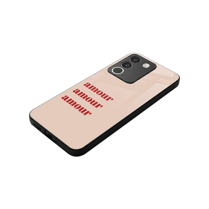 Amore Bliss stylish phone case for vivo y200 5g | glossy glass and slim fit