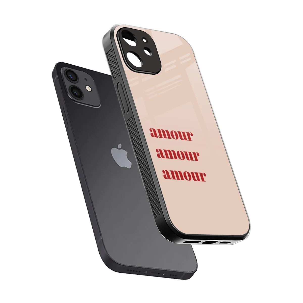 Amore Bliss sleek iphone 12 cover with tempered glass back and TPU edges
