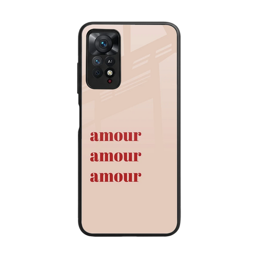 Amore Bliss back phone cover | glass case for redmi note 11 pro
