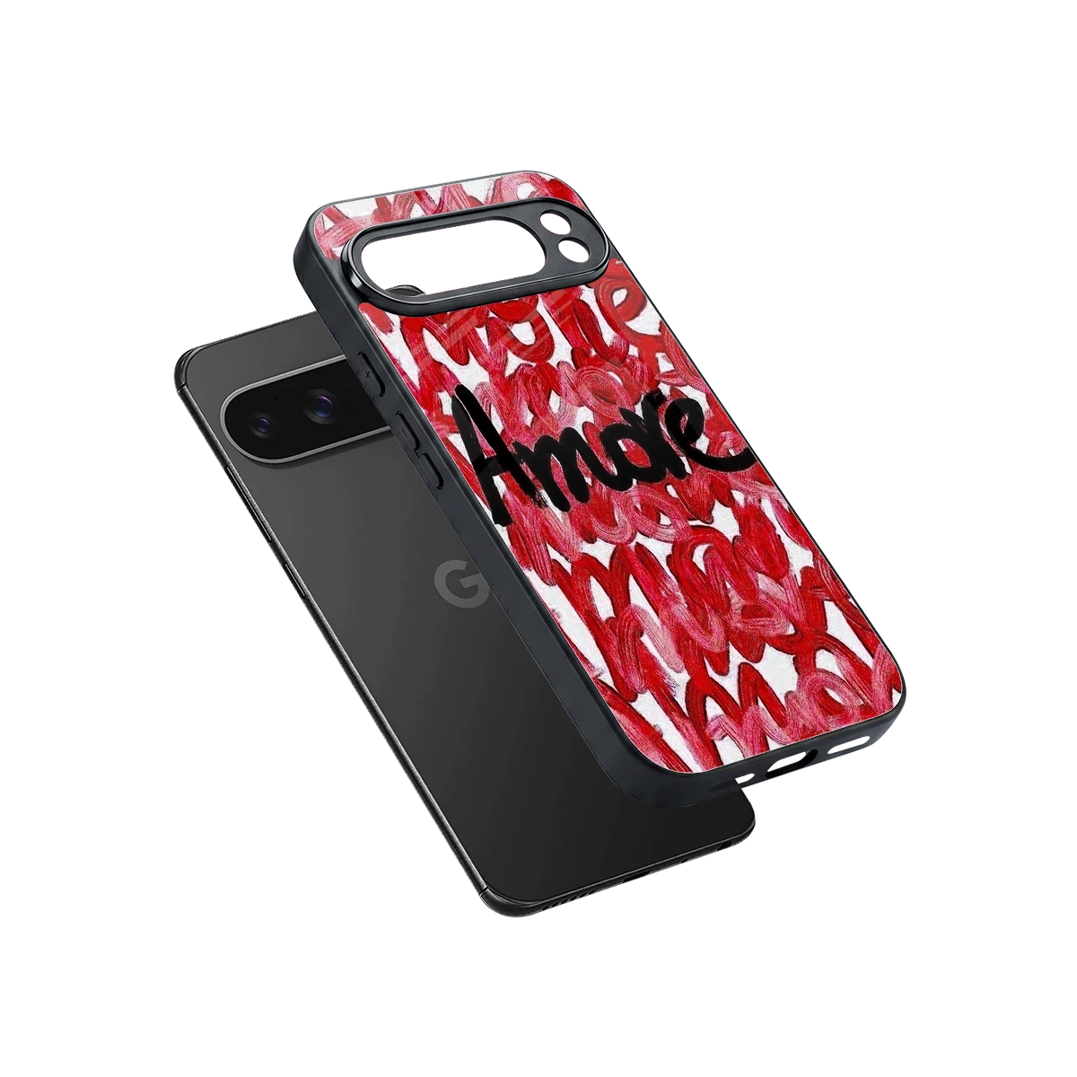 Amore sleek google pixel 10 pro xl cover with tempered glass back and TPU edges
