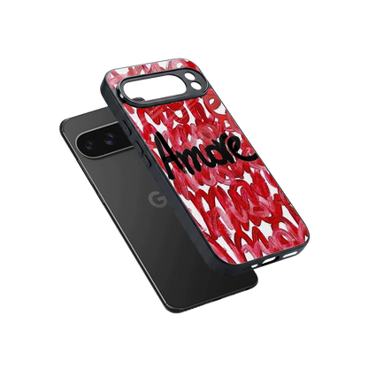Amore sleek google pixel 10 pro xl cover with tempered glass back and TPU edges