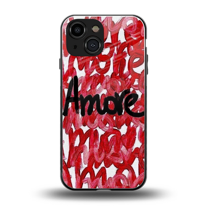 Amore back phone cover | glass case for iphone 13 mini