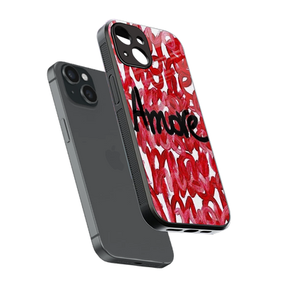 Amore sleek iphone 13 mini cover with tempered glass back and TPU edges