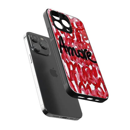 Amore sleek iphone 14 pro max cover with tempered glass back and TPU edges