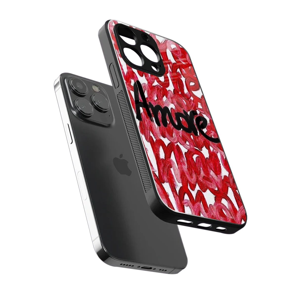 Amore sleek iphone 13 pro cover with tempered glass back and TPU edges