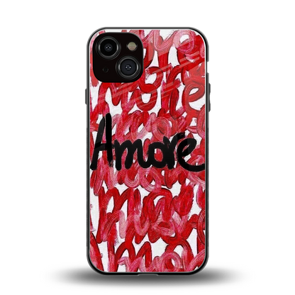 Amore back phone cover | glass case for iphone 14