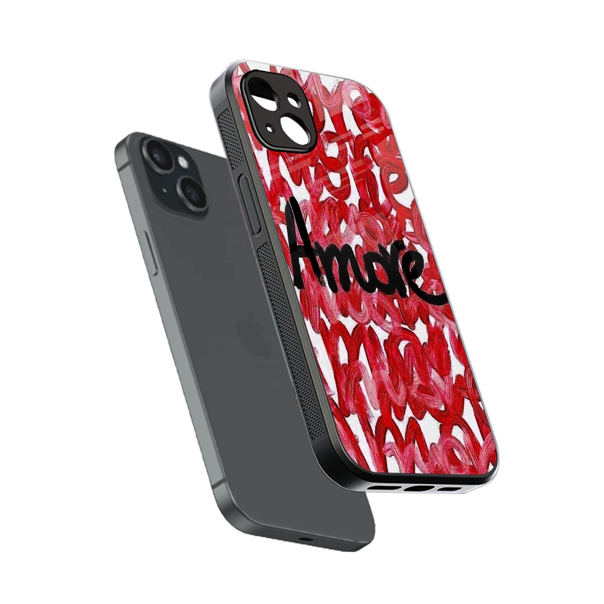 Amore sleek iphone 14 plus cover with tempered glass back and TPU edges