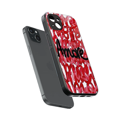 Amore sleek iphone 14 plus cover with tempered glass back and TPU edges