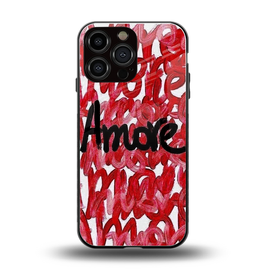 Amore back phone cover | glass case for iphone 15 pro max
