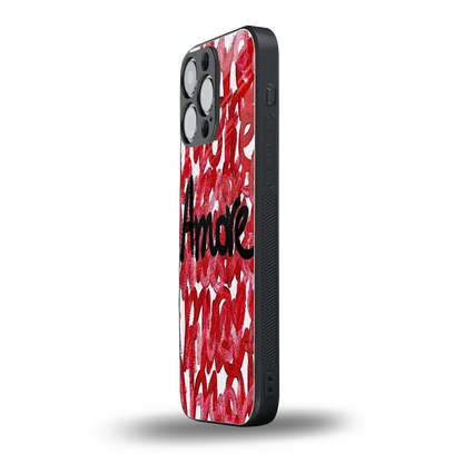 Amore iphone 15 pro max mobile cover | shockproof glass phone case
