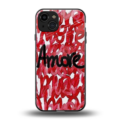 Amore back phone cover | glass case for iphone 15