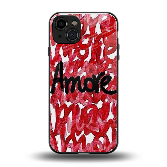 Amore back phone cover | glass case for iphone 15