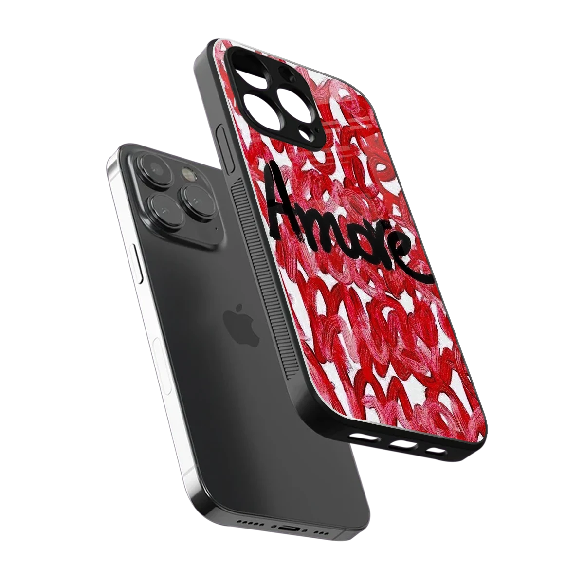 Amore sleek iphone 16 pro max cover with tempered glass back and TPU edges