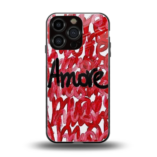 Amore back phone cover | glass case for iphone 16 pro
