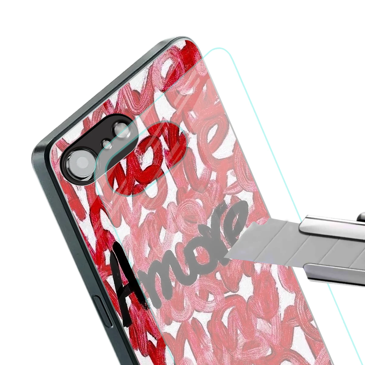 Amore stylish phone case for iphone 16e | glossy glass and slim fit