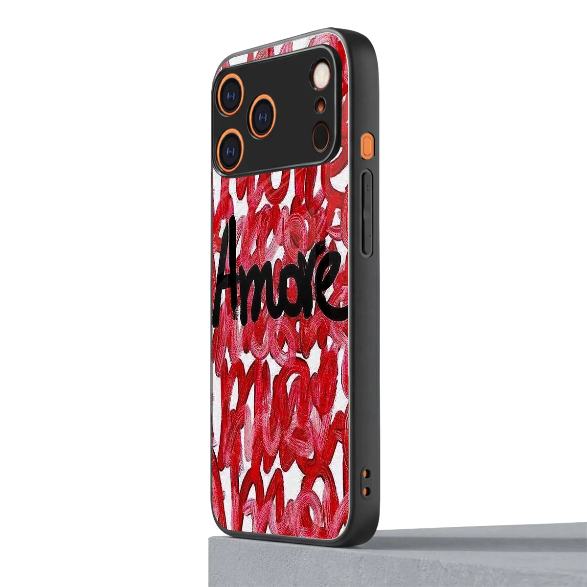 Amore iphone 17 pro mobile cover | shockproof glass phone case