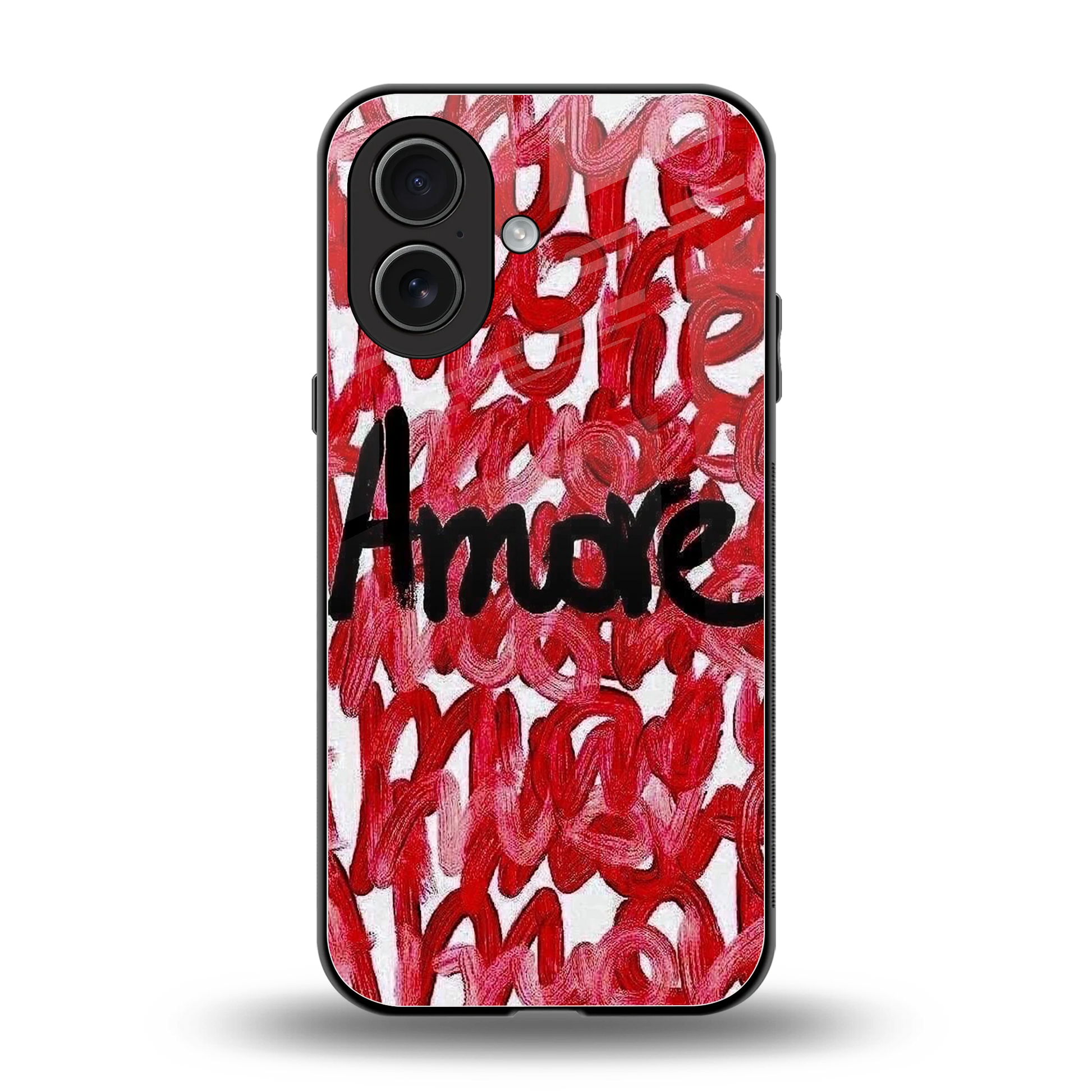 Amore back phone cover | glass case for iphone 17