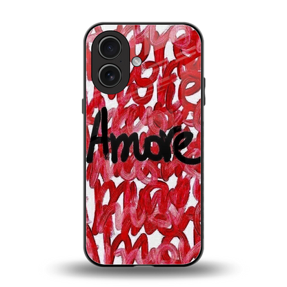 Amore back phone cover | glass case for iphone 17