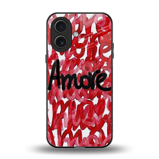 Amore back phone cover | glass case for iphone 17