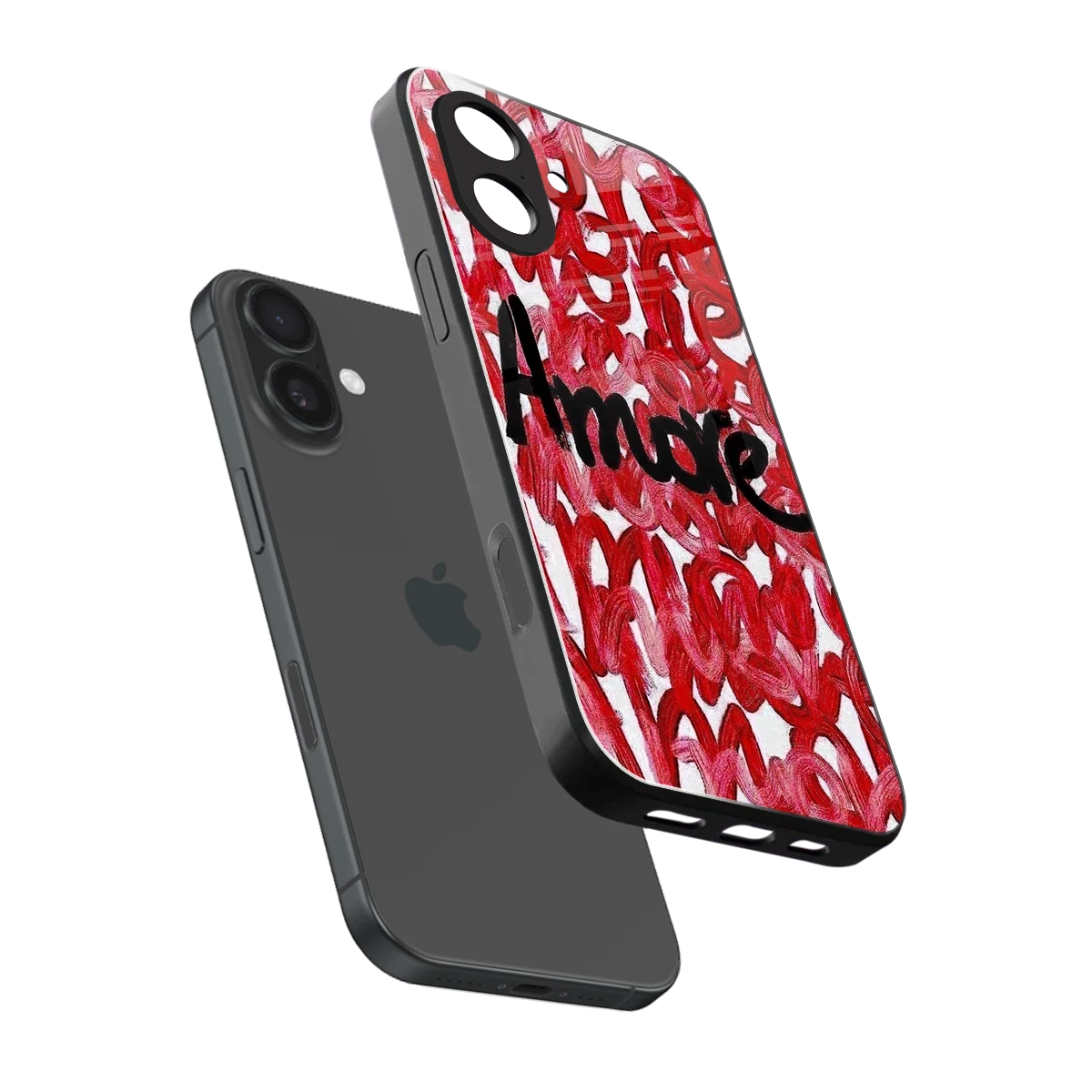 Amore sleek iphone 17 cover with tempered glass back and TPU edges