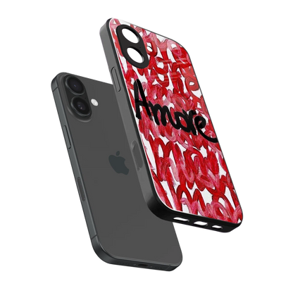 Amore sleek iphone 17 cover with tempered glass back and TPU edges