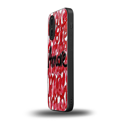 Amore iphone 17 mobile cover | shockproof glass phone case