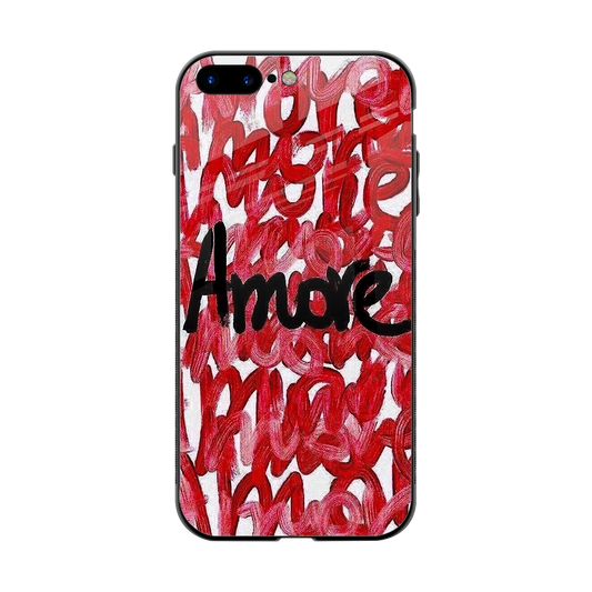 Amore back phone cover | glass case for iphone 7 plus