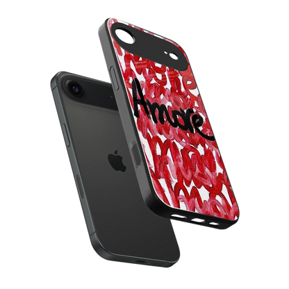 Amore sleek iphone air cover with tempered glass back and TPU edges