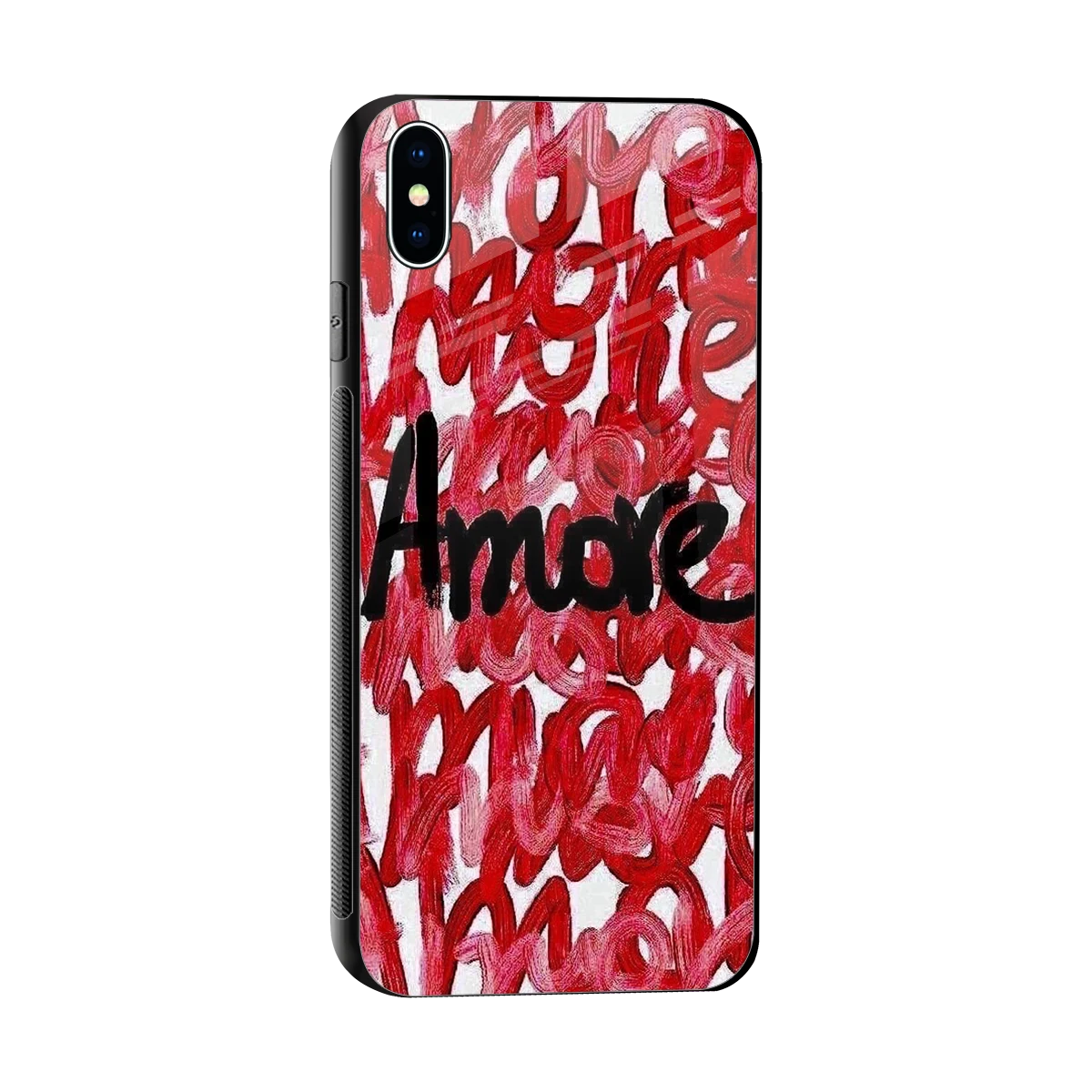 Amore sleek iphone xs max cover with tempered glass back and TPU edges