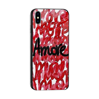 Amore sleek iphone xs max cover with tempered glass back and TPU edges