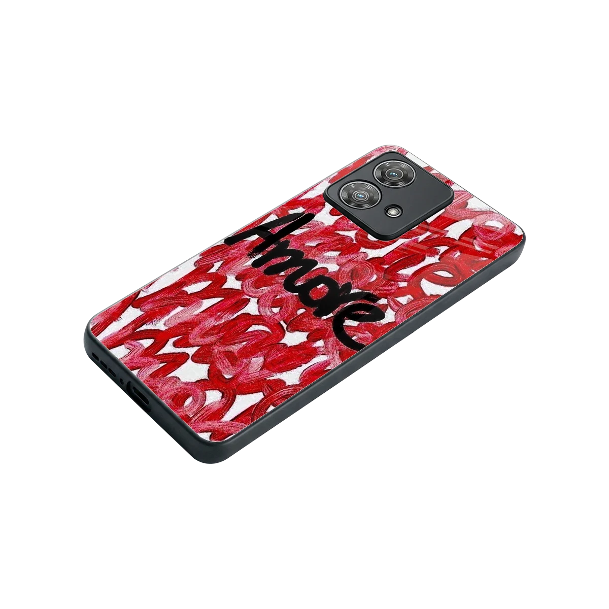 Amore stylish phone case for motorola edge 40 neo 5g | glossy glass and slim fit