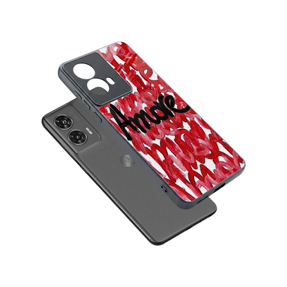 Amore sleek motorola edge 50 fusion cover with tempered glass back and TPU edges