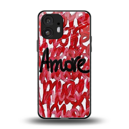 Amore back phone cover | glass case for nothing phone 2