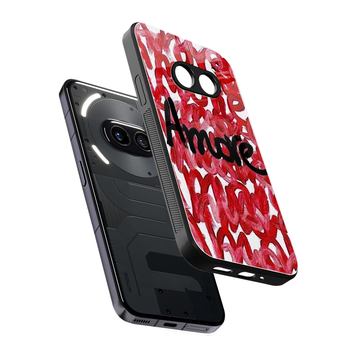 Amore sleek nothing phone 2a cover with tempered glass back and TPU edges