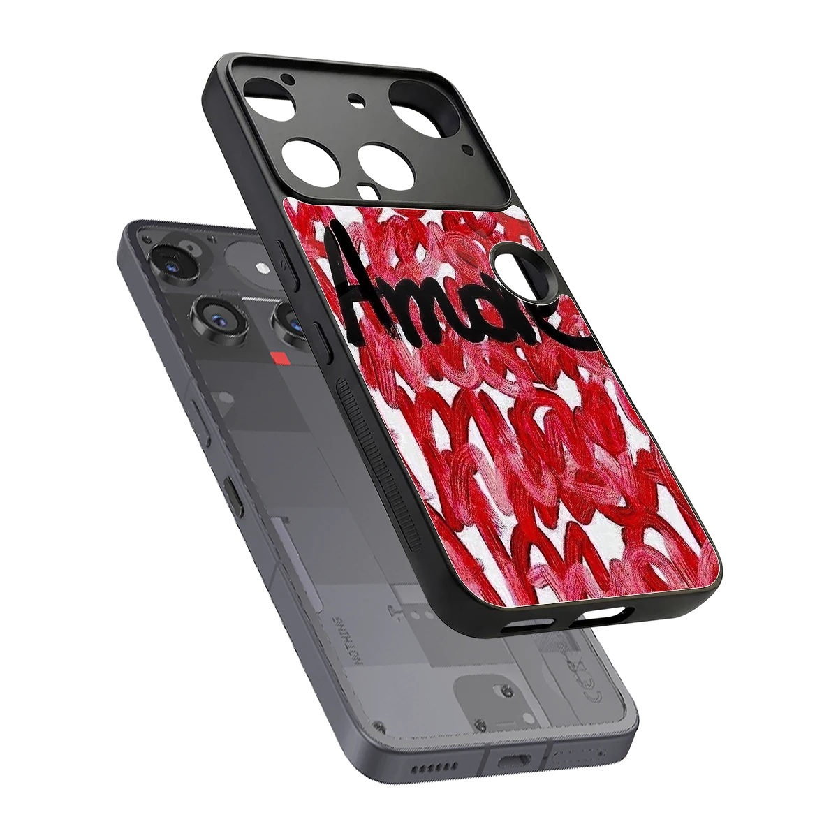 Amore sleek nothing phone 3 cover with tempered glass back and TPU edges